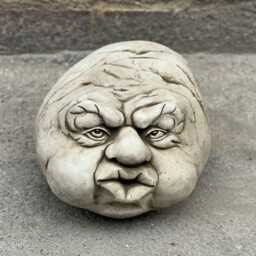 Unique Stone Stern Face Sculpture Concrete Garden Ornament Home Statue Outdoor Figurine Handcrafted Cement Decor Front Door Gift - thumbnail 3