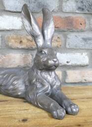 Large Laying Rabbit Statue - Ornament Sculpture Animal Statues Garden Ornaments - thumbnail 2