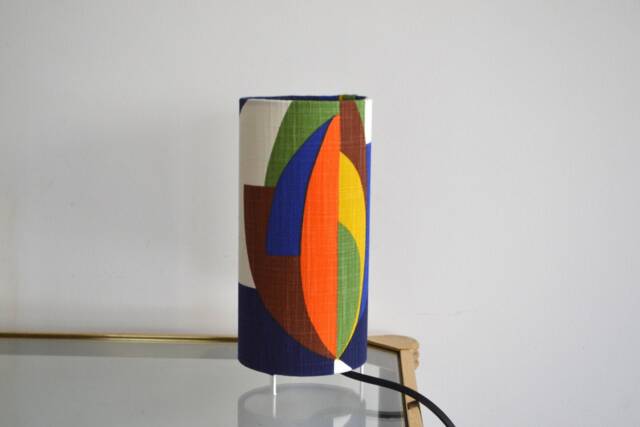 Multicolored Blue Cotton Table Lamp, Bedroom Tube Multicolor Living Room Lamp - image 1