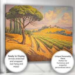 Tuscan Vineyard Countryside Landscape Mediterranean Painting Canvas Wall Art Print Decor Picture Ready To Hang - thumbnail 3