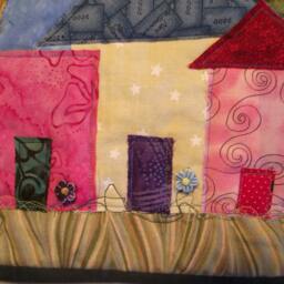 Tropical Village Quilted Wall Hanging - thumbnail 2
