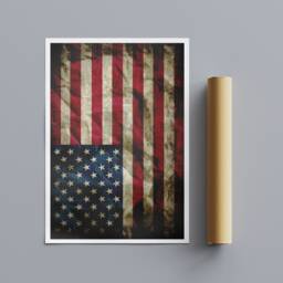 American Flag - The Stars & Stripes Wrapped Frame Canvas Rolled Photo/Poster Print - thumbnail 3