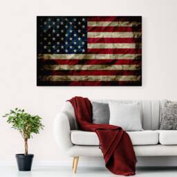 American Flag - The Stars & Stripes Wrapped Frame Canvas Rolled Photo/Poster Print - thumbnail 2