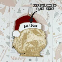 Personalised Pet Christmas Bauble/Ornament With Name - Dog Labradoodle Cockapoo Goldendoodle Poodle Cross 060 - thumbnail 2