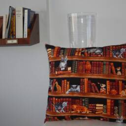 Cushion Cover Bookstore With Cats - thumbnail 3