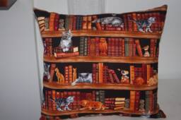 Cushion Cover Bookstore With Cats - thumbnail 1