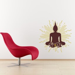 Gautama Buddha Enlightened Teacher Wall Vinyl Sticker Sacred Spiritual Decal 2 Colors - thumbnail 3