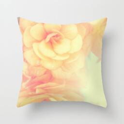 Flower Pillow - Rose Case Orange Yellow Nature Garden 16x16 18x18 20x20 Cover - thumbnail 1