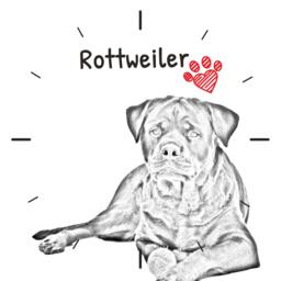 Rottweiler, Free Standing Mdf Floor Clock With An Image Of A Dog - thumbnail 2