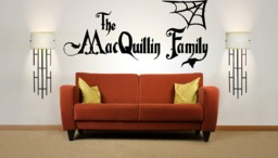 Personalised Halloween Family Name, Addams Family, Vinyl Wall Art Sticker Decal Mural. Home, Decor. Living Room, Hallway - thumbnail 1