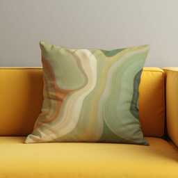 Earth Tone Abstract Throw Pillow Cover, Soft Organic Wave Pattern Cushion Case For Sofa Or Bed, Natural Calm Home Decor Accent - thumbnail 2