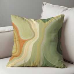 Earth Tone Abstract Throw Pillow Cover, Soft Organic Wave Pattern Cushion Case For Sofa Or Bed, Natural Calm Home Decor Accent - thumbnail 4