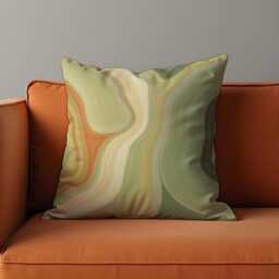 Earth Tone Abstract Throw Pillow Cover, Soft Organic Wave Pattern Cushion Case For Sofa Or Bed, Natural Calm Home Decor Accent - thumbnail 1