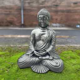 Concrete Sitting Buddha Statue Japanese Garden Decor Meditation Stone Figurine Big Sculpture Cement Yard Art Gift