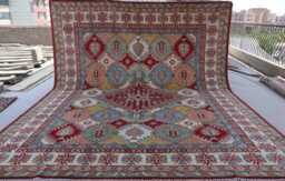 9x12 Bidjar Area Rug Afghan Hand-Knotted Wool Rug, Turkish Geometric Oriental Multicolor Natural Dyes Rug, Bedroom Living Room - thumbnail 1