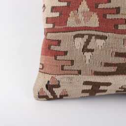 Red Kilim Pillow Cover Vintage Turkish Wool Throw - 12x20 - thumbnail 2