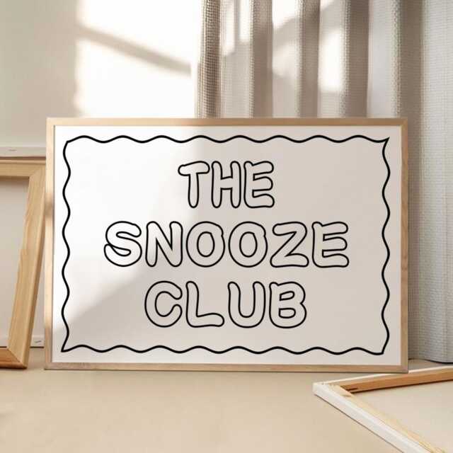 The Snooze Club Art Canvas Poster, Trendy Wall Art, Apartment Aesthetic Decor, Retro Home Printed Gift - image 1