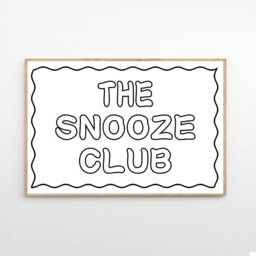 The Snooze Club Art Canvas Poster, Trendy Wall Art, Apartment Aesthetic Decor, Retro Home Printed Gift - thumbnail 2