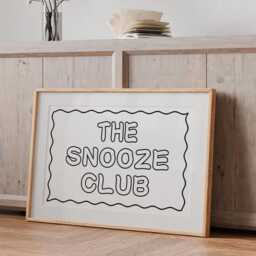 The Snooze Club Art Canvas Poster, Trendy Wall Art, Apartment Aesthetic Decor, Retro Home Printed Gift - thumbnail 3