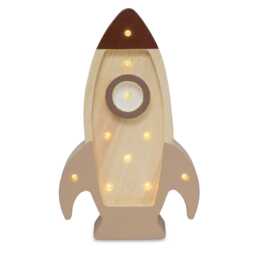 Space Rocket Night Light For Little Astronaut Kids Room Theme Natural Wooden Lamp Explorer Adventure Decor Cosmic Boy - thumbnail 4
