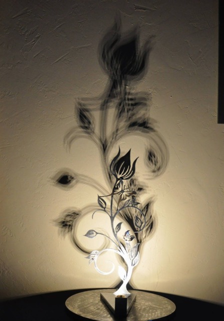 Lamp Metal Shade & Light Flower - image 1