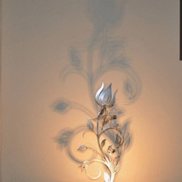Lamp Metal Shade & Light Flower - thumbnail 3