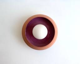 Handmade Terracotta Wall Lamp Dark Pink Glazed Ceramic Sconce - Us Shipping Includes All Taxes