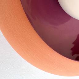Handmade Terracotta Wall Lamp Dark Pink Glazed Ceramic Sconce - Us Shipping Includes All Taxes - thumbnail 3
