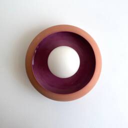 Handmade Terracotta Wall Lamp Dark Pink Glazed Ceramic Sconce - Us Shipping Includes All Taxes - thumbnail 4