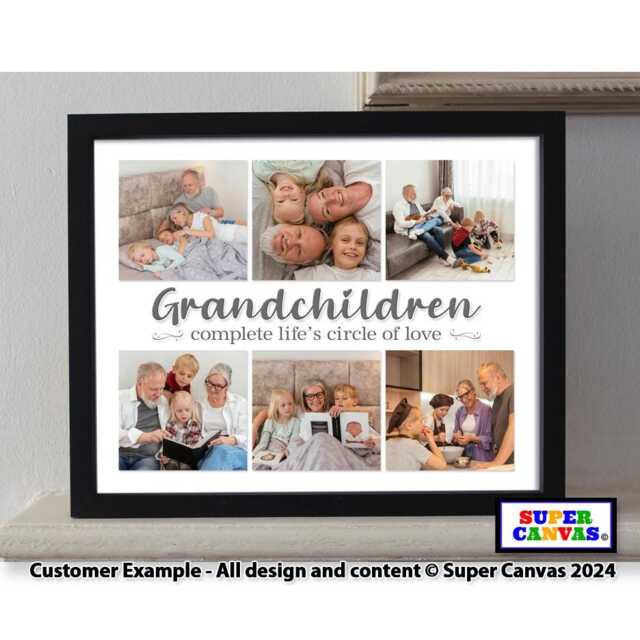Grandparents Nana Grandad Grandma Personalised Handmade Grandchildren Family Photo Picture Framed Print Birthday Gift For - image 1