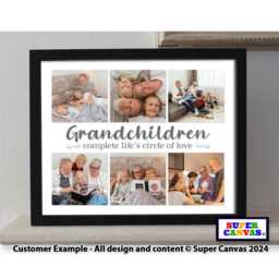 Grandparents Nana Grandad Grandma Personalised Handmade Grandchildren Family Photo Picture Framed Print Birthday Gift For - thumbnail 1