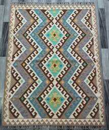 Heritage Tribal Rug, Handmade Artisan Afghan Turkish Scandinavian Navajo Bohemian Flatweave Natural Wool Kilim Rug 170x127 cm - thumbnail 1