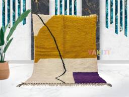 Yakiti - 6X8Ft Moroccan Rug, Beni Ourain Area Modern Wool Living Room Beniourain Handmade Soft Carpet, 180 cm X 236 - thumbnail 1