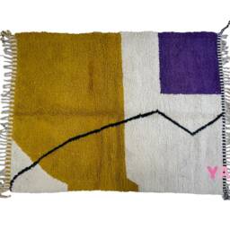 Yakiti - 6X8Ft Moroccan Rug, Beni Ourain Area Modern Wool Living Room Beniourain Handmade Soft Carpet, 180 cm X 236 - thumbnail 3