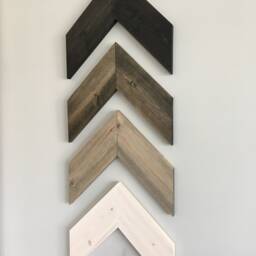Rustic Chevron Wood Arrow Wall Art 4 Piece Home Decor - thumbnail 2