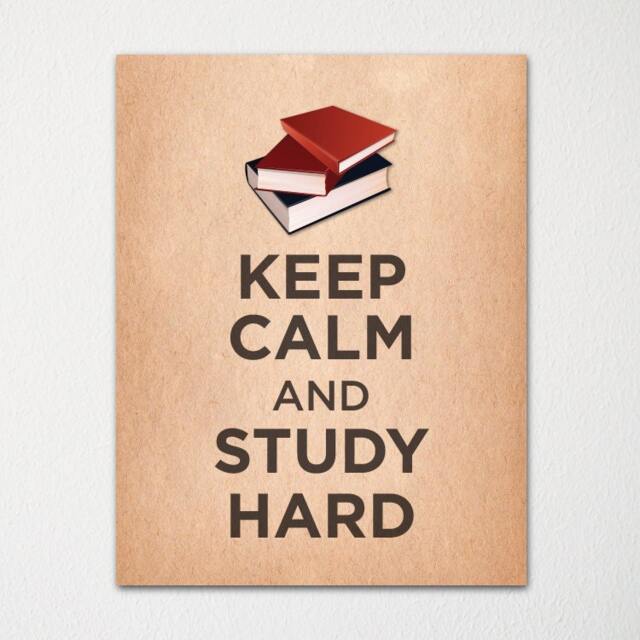 Keep Calm & Study Hard - Fine Art Print Choice Of Color Purchase 3 Receive 1 Free Custom Prints Available - image 1