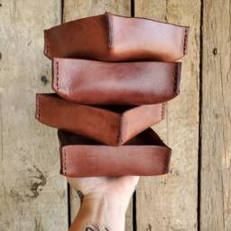 Handmade Leather Valet Tray - Cognac Brown Catch-All - thumbnail 2