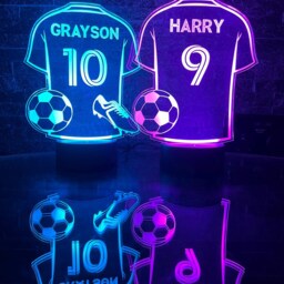 Personalised Led Football Shirt - Night Light Multicolour Remote Control - thumbnail 2