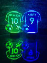 Personalised Led Football Shirt - Night Light Multicolour Remote Control - thumbnail 1