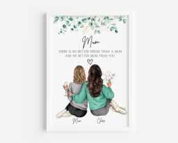Personalised Mum Print, & Daughter Mothers Day Gift, Birthday Gift For Mum, Christmas Mummy Mam - thumbnail 1