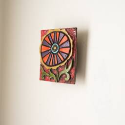Petunia Handmade Ceramic & Mosaic Tile Mounted Square Wall Art Made To Order By Romy Clare - thumbnail 2