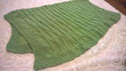 Digital Knitting Pattern Trellis Entwined Cable Baby Blanket, Afghan - thumbnail 1