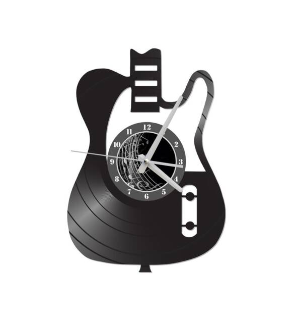 Free Shippingelectric Guitar Vinyl Record Clock - image 1