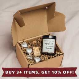 Mr & Mrs Engagement Candle Gift Set Couple Box Card Ring Print A - thumbnail 1