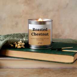 Roasted Chestnut Wood Wick Candle, Crackle Autumnal Christmas Scent Candle - thumbnail 1