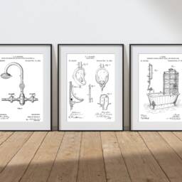 Bathroom Prints Vintage Patent Drawings - 12 Designs, 6 Sizes, Wall Art Poster. Toilet Home Pictures, New Gift, Quirky Print- Popular - thumbnail 2