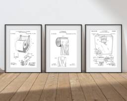 Bathroom Prints Vintage Patent Drawings - 12 Designs, 6 Sizes, Wall Art Poster. Toilet Home Pictures, New Gift, Quirky Print- Popular - thumbnail 1