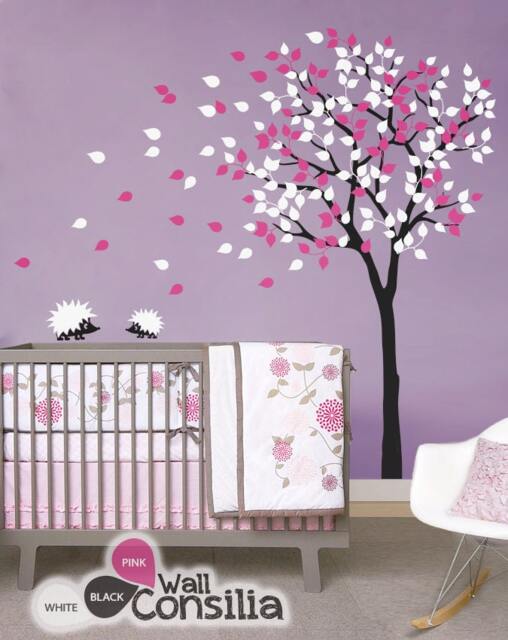 "Nursery Tree Wall Decal Hedgehog Art, Large - 79"" X 85" - image 1