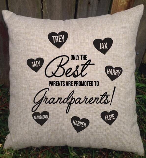 Loveable Gift For Grandparents, Lovely Customised Pillow With Grandkids Names. Perfect Christmas, Mothers/Fathers Day & Birthdays - image 1