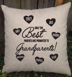 Loveable Gift For Grandparents, Lovely Customised Pillow With Grandkids Names. Perfect Christmas, Mothers/Fathers Day & Birthdays - thumbnail 1